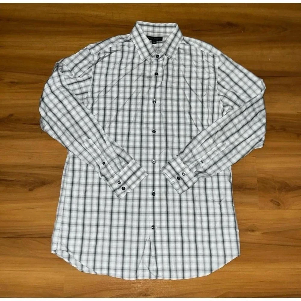 Mens Banana Republic Slim Fit Plaid Button Up Casual Shirt